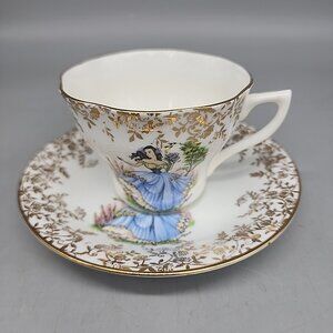Vintage QUEEN’S Fine Bone China Cup & Saucer Victorian Made In England
